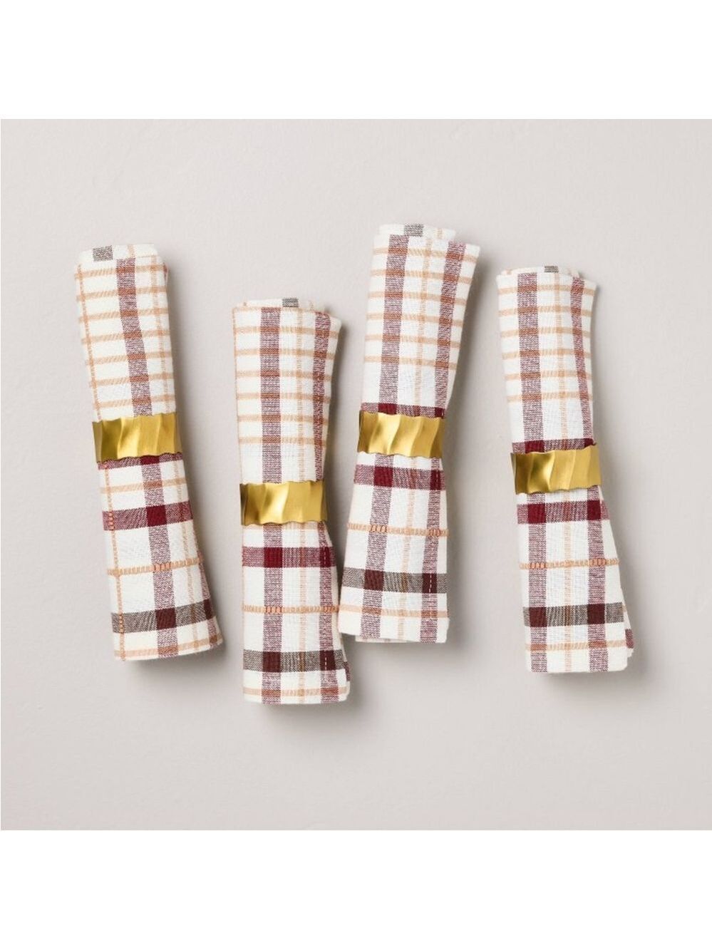 4-Piece Brass Finish Napkin Rings - Hearth & Hand™ with Magnolia